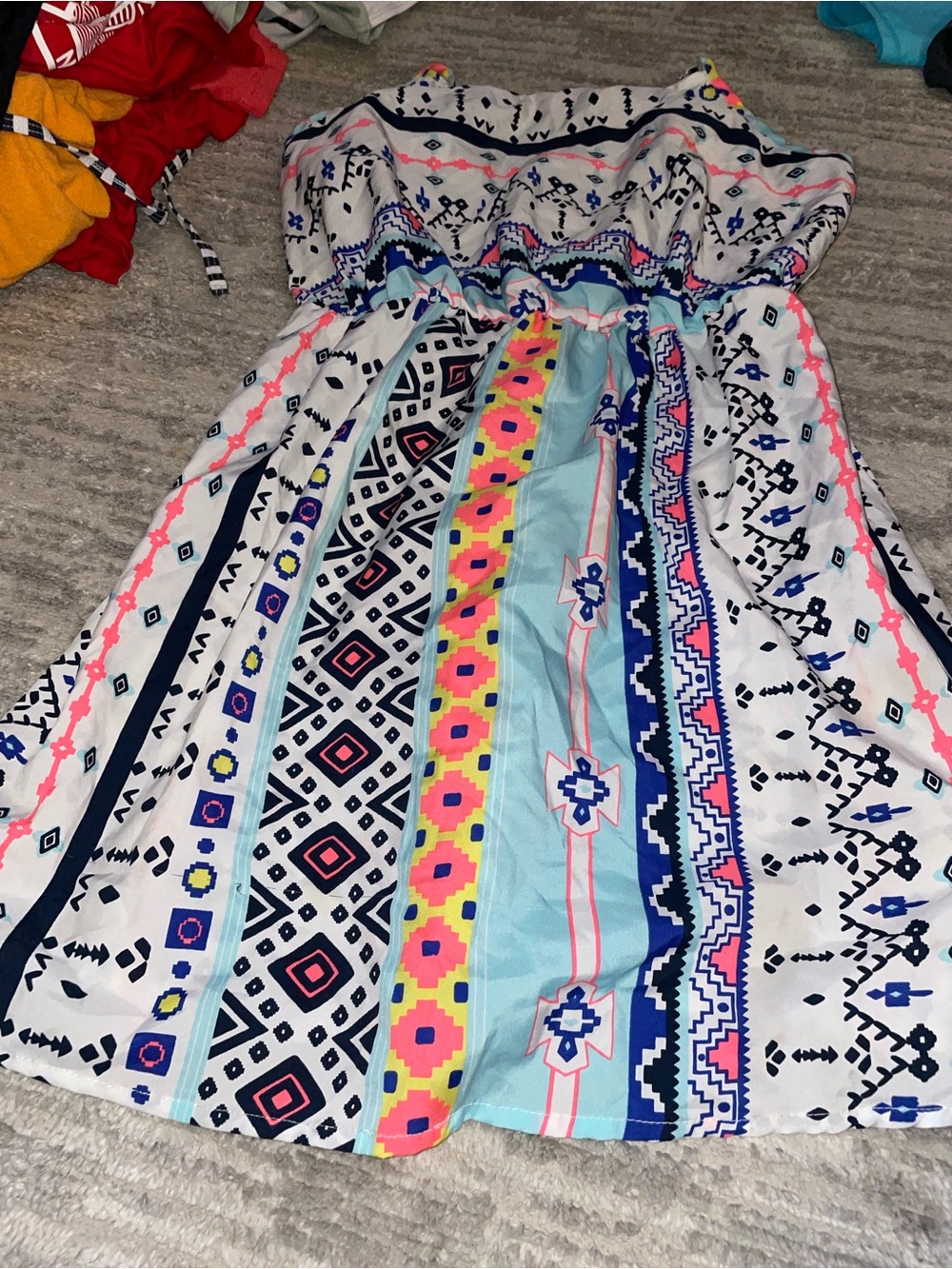 Sleeveless Multicolor Printed Casual Dress